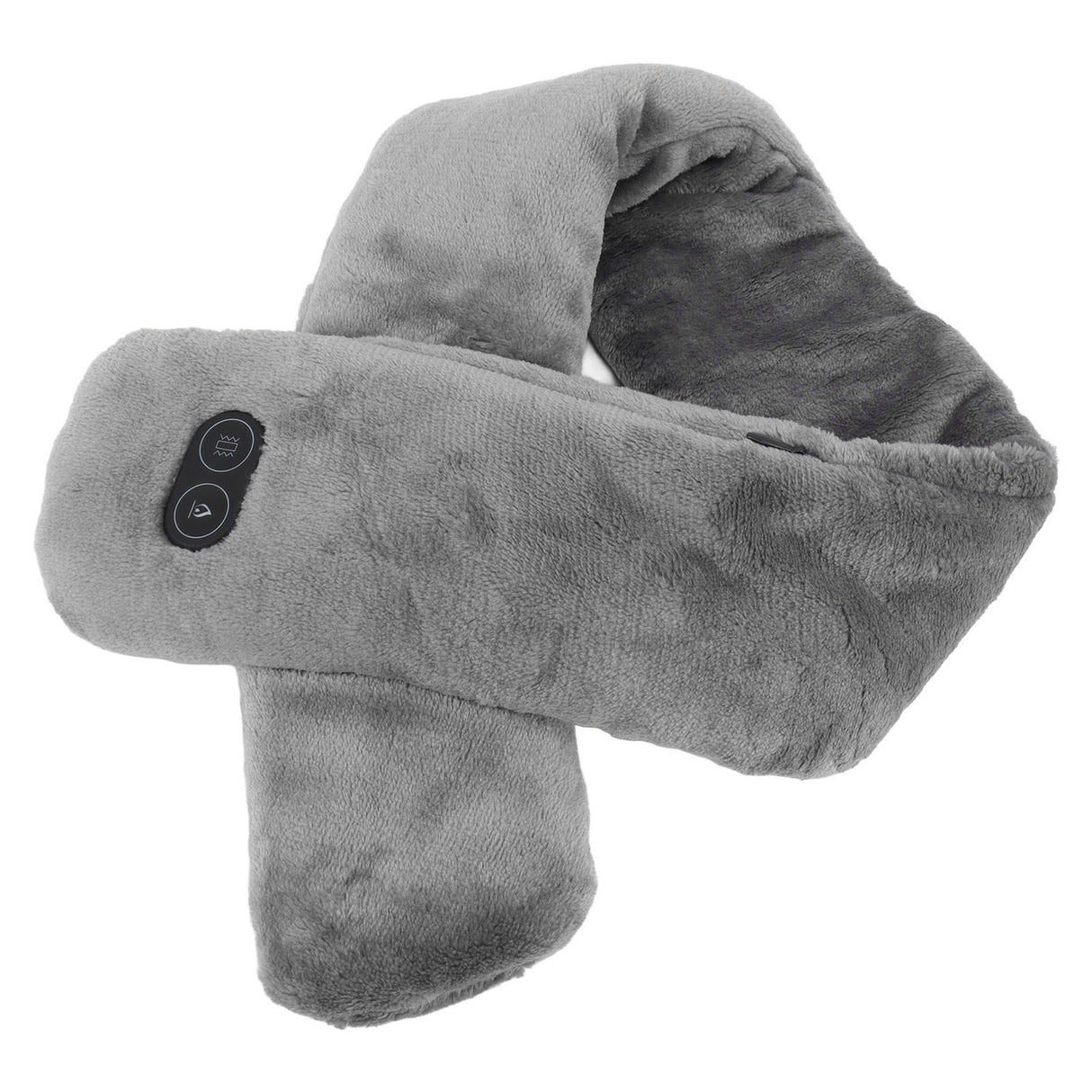 Heating Scarf USB Powered Soft Warm Soreness Relief Vibration Massage Pure Color Heated Neck Wrap for Adult Elderly Dark Gray
