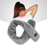 Heating Scarf USB Powered Soft Warm Soreness Relief Vibration Massage Pure Color Heated Neck Wrap for Adult Elderly Dark Gray