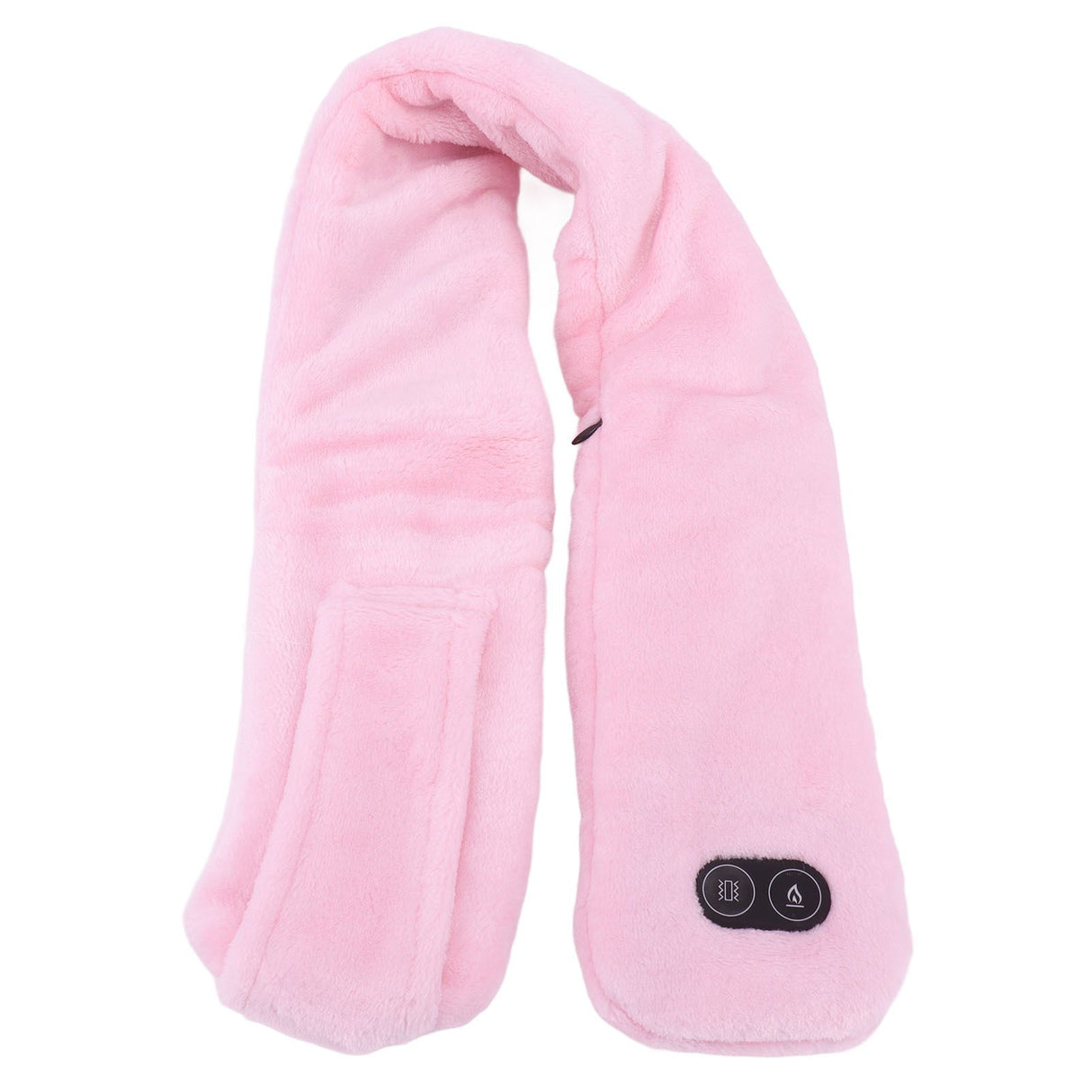 Heating Scarf USB Powered Soft Warm Soreness Relief Vibration Massage Pure Color Heated Neck Wrap for Adult Elderly Pink