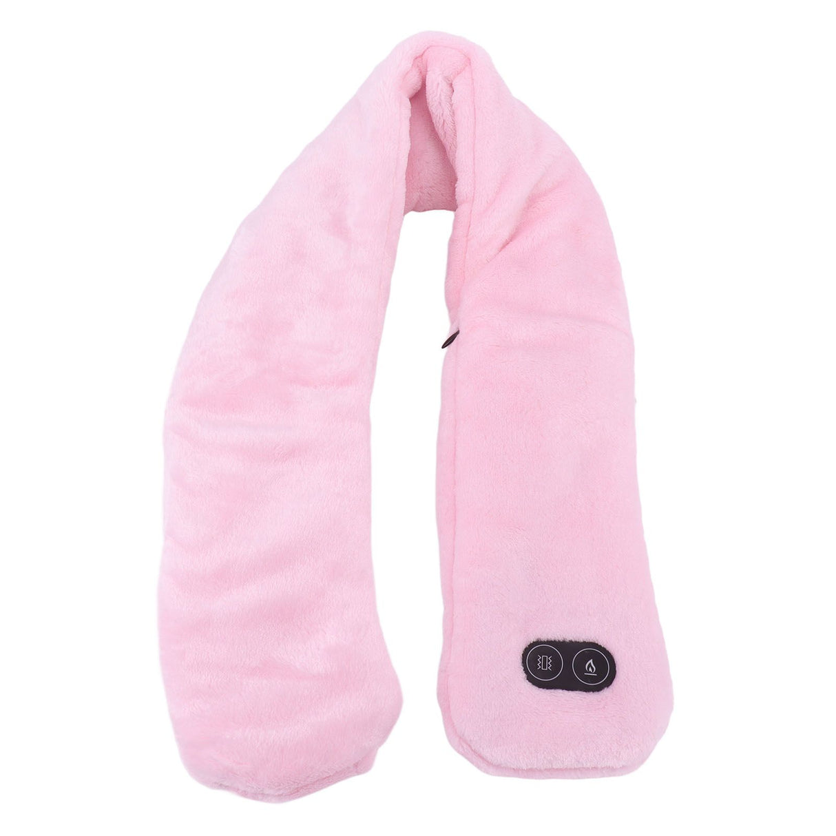 Heating Scarf USB Powered Soft Warm Soreness Relief Vibration Massage Pure Color Heated Neck Wrap for Adult Elderly Pink