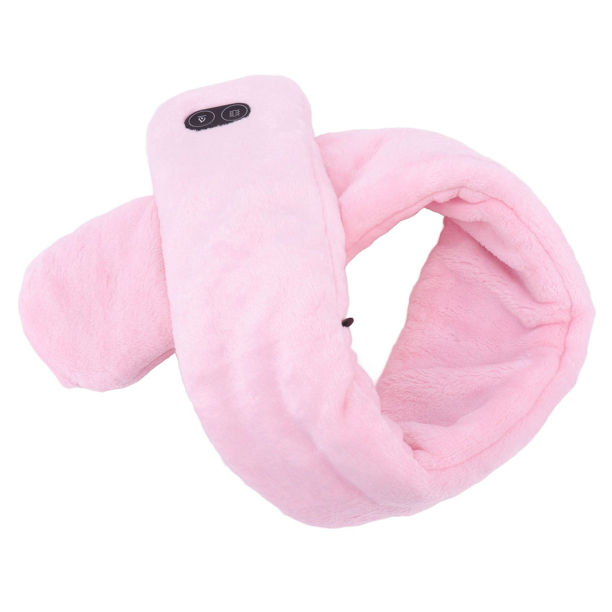 Heating Scarf USB Powered Soft Warm Soreness Relief Vibration Massage Pure Color Heated Neck Wrap for Adult Elderly Pink