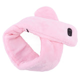 Heating Scarf USB Powered Soft Warm Soreness Relief Vibration Massage Pure Color Heated Neck Wrap for Adult Elderly Pink