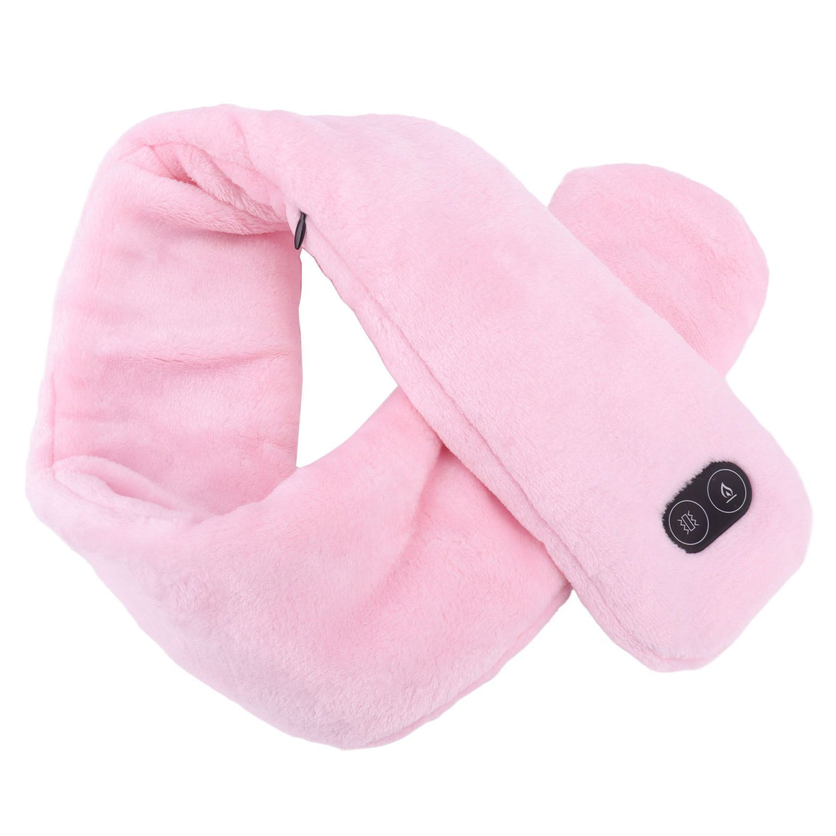 Heating Scarf USB Powered Soft Warm Soreness Relief Vibration Massage Pure Color Heated Neck Wrap for Adult Elderly Pink