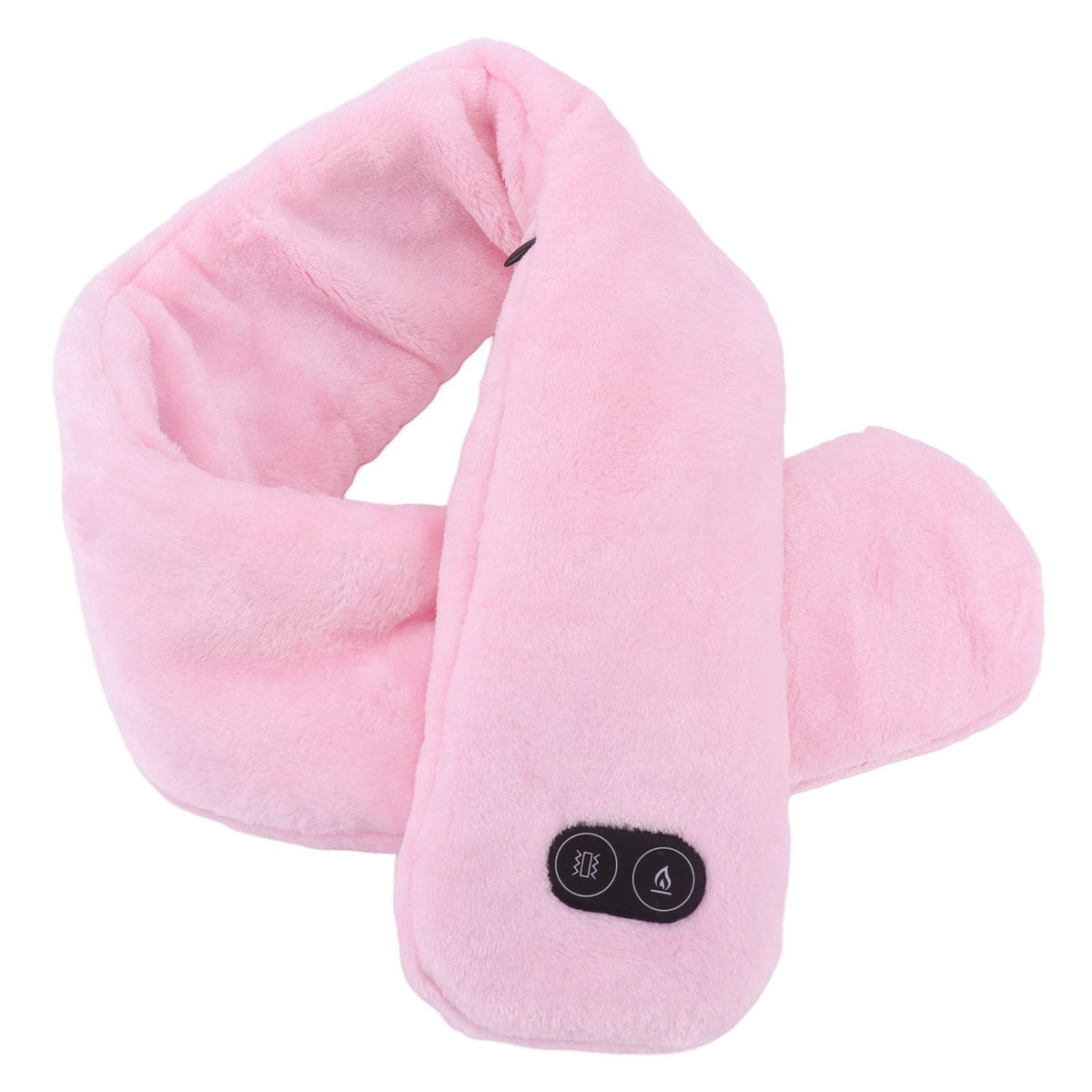 Heating Scarf USB Powered Soft Warm Soreness Relief Vibration Massage Pure Color Heated Neck Wrap for Adult Elderly Pink