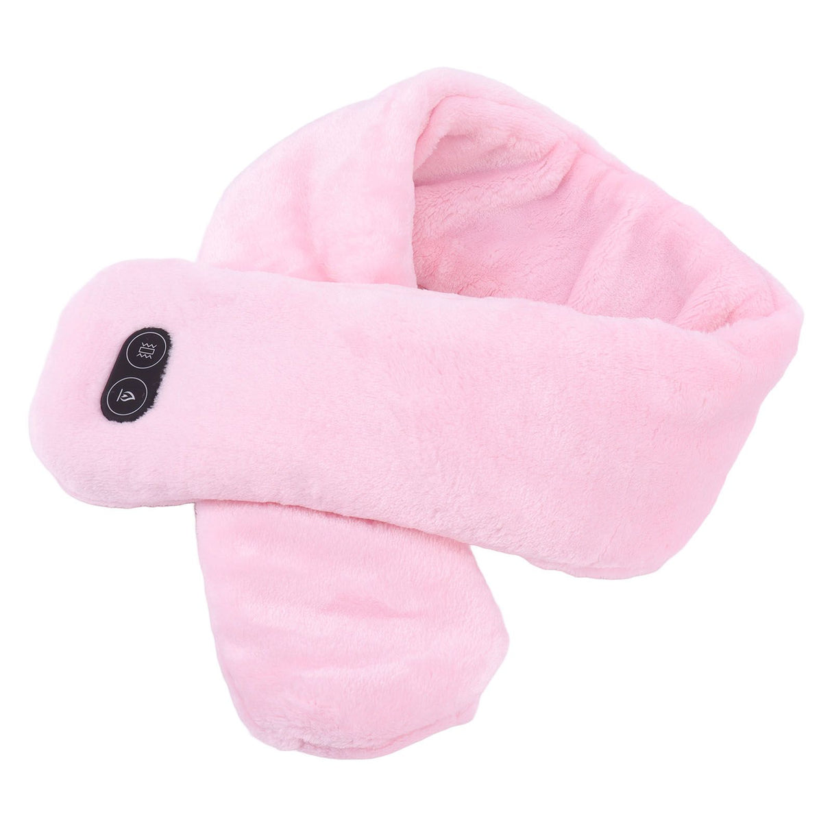 Heating Scarf USB Powered Soft Warm Soreness Relief Vibration Massage Pure Color Heated Neck Wrap for Adult Elderly Pink