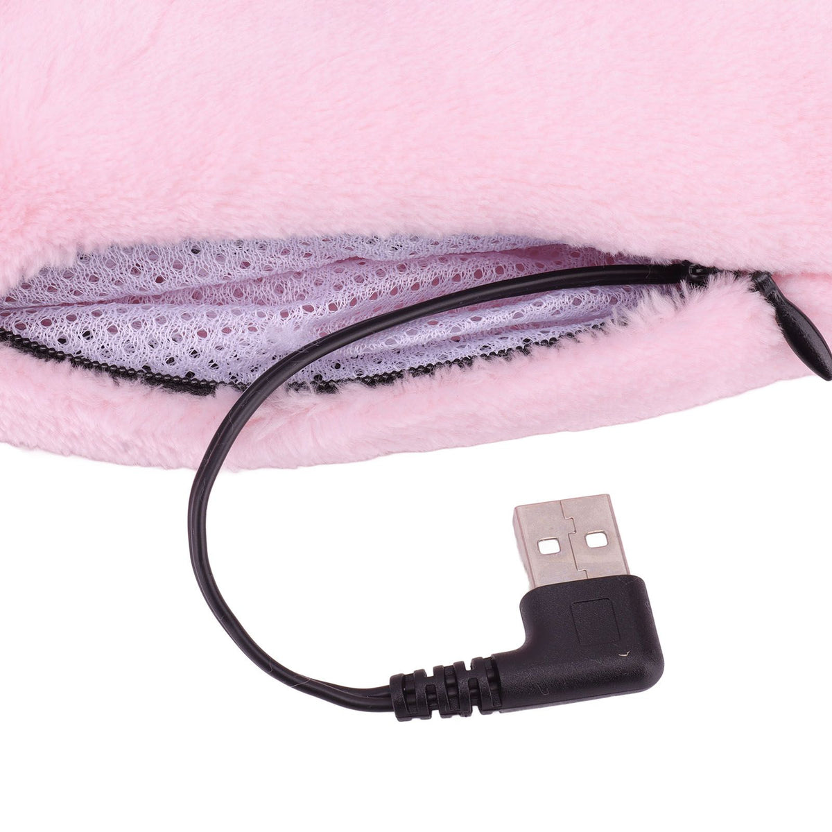 Heating Scarf USB Powered Soft Warm Soreness Relief Vibration Massage Pure Color Heated Neck Wrap for Adult Elderly Pink