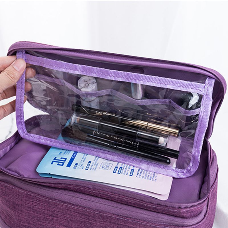 Travel Underwear Organizer Positive Ion Oxford Fabric Large Capacity Travel Bra Organizer for Underwear Women Travel Purple