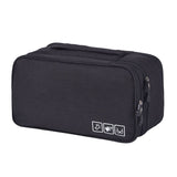 Travel Underwear Organizer Positive Ion Oxford Fabric Large Capacity Travel Bra Organizer for Underwear Women Travel Black
