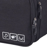 Travel Underwear Organizer Positive Ion Oxford Fabric Large Capacity Travel Bra Organizer for Underwear Women Travel Black