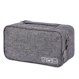 Travel Underwear Organizer Positive Ion Oxford Fabric Large Capacity Travel Bra Organizer for Underwear Women Travel Grey