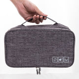 Travel Underwear Organizer Positive Ion Oxford Fabric Large Capacity Travel Bra Organizer for Underwear Women Travel Grey
