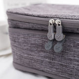 Travel Underwear Organizer Positive Ion Oxford Fabric Large Capacity Travel Bra Organizer for Underwear Women Travel Grey - Side View
