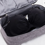 Travel Underwear Organizer Positive Ion Oxford Fabric Large Capacity Travel Bra Organizer for Underwear Women Travel Grey