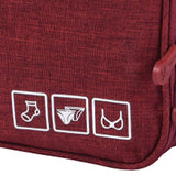 Travel Underwear Organizer Positive Ion Oxford Fabric Large Capacity Travel Bra Organizer for Underwear Women Travel Wine Red - 45-Degree Angle