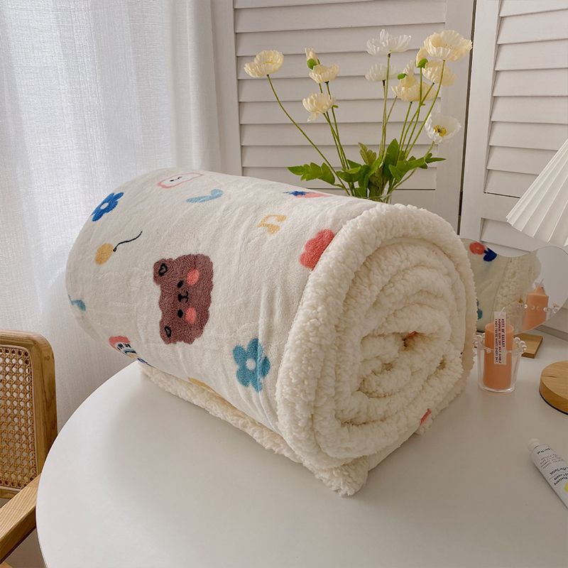 Children's Blanket Cute Cartoon Soft Comfortable Kids Blanket for Home Office School Travelling Sheep 100x150 (without Zipper)