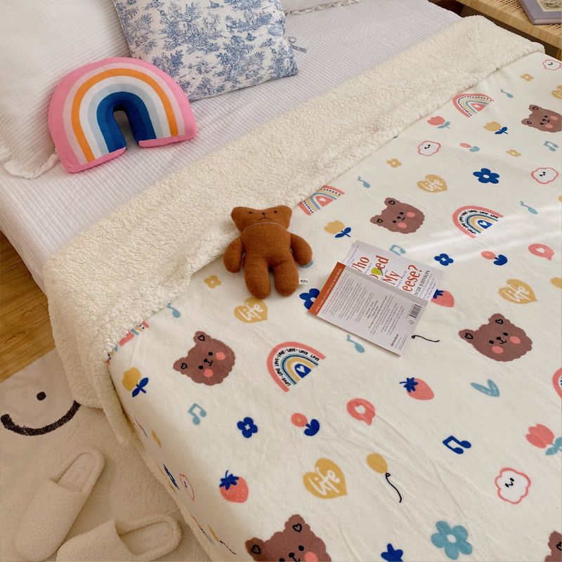 Children's Blanket Cute Cartoon Soft Comfortable Kids Blanket for Home Office School Travelling Sheep 100x150 (without Zipper)