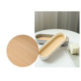 Narrow Arc Tray Simple Fashionable Versatile Decorative Home Oval Serving Storage Tray for Makeup Fragrance White - Rear View