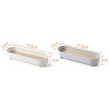 Narrow Arc Tray Simple Fashionable Versatile Decorative Home Oval Serving Storage Tray for Makeup Fragrance Gray