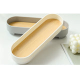 Narrow Arc Tray Simple Fashionable Versatile Decorative Home Oval Serving Storage Tray for Makeup Fragrance Gray
