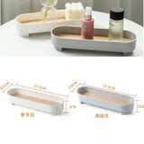 Narrow Arc Tray Simple Fashionable Versatile Decorative Home Oval Serving Storage Tray for Makeup Fragrance Gray