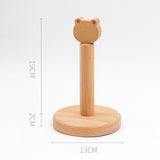 Wooden Tissue Holder Cute Animals Shape Facial Napkin Stand Toilet Paper Holder Store Shelves for Kitchen Bedroom Cat - Front View