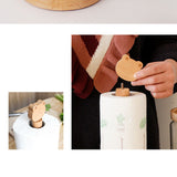 Wooden Tissue Holder Cute Animals Shape Facial Napkin Stand Toilet Paper Holder Store Shelves for Kitchen Bedroom Cat - Side View