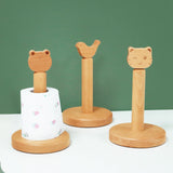 Wooden Tissue Holder Cute Animals Shape Facial Napkin Stand Toilet Paper Holder Store Shelves for Kitchen Bedroom Cat - 45-Degree Angle