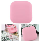 Contact Lens Box Plastic Leakage Proof Dustproof Portable Square Contact Lens Case Pink