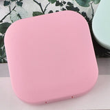 Contact Lens Box Plastic Leakage Proof Dustproof Portable Square Contact Lens Case Pink - 45-Degree Angle