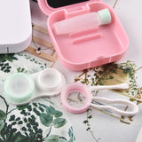 Contact Lens Box Plastic Leakage Proof Dustproof Portable Square Contact Lens Case Pink - Extra Image