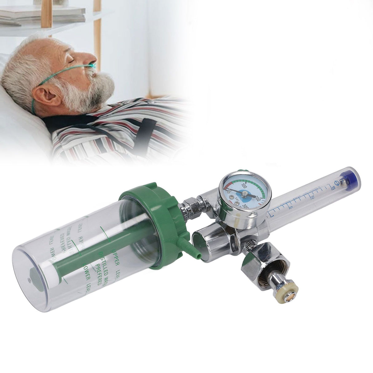 Oxygen Inhaler with G3/4 Internal Thread Russian Connector Oxygen Gauge Flow Meter for Emergency Home