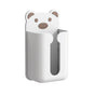Wall Mounted Tissue Box Punching Free Cute Bear Pattern Plastic Tissue Dispenser for Home Bathroom White Bear Brown