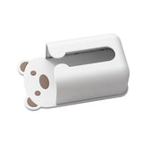 Wall Mounted Tissue Box Punching Free Cute Bear Pattern Plastic Tissue Dispenser for Home Bathroom White Bear Brown