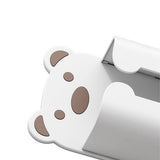 Wall Mounted Tissue Box Punching Free Cute Bear Pattern Plastic Tissue Dispenser for Home Bathroom White Bear Brown