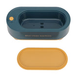 Mini Ultrasound Cleaning Machine High Frequency Portable Household Ultrasound Cleaner for Rings Glasses Coins Necklaces Dark Green - Top-Down View