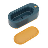 Mini Ultrasound Cleaning Machine High Frequency Portable Household Ultrasound Cleaner for Rings Glasses Coins Necklaces Dark Green - Rear View