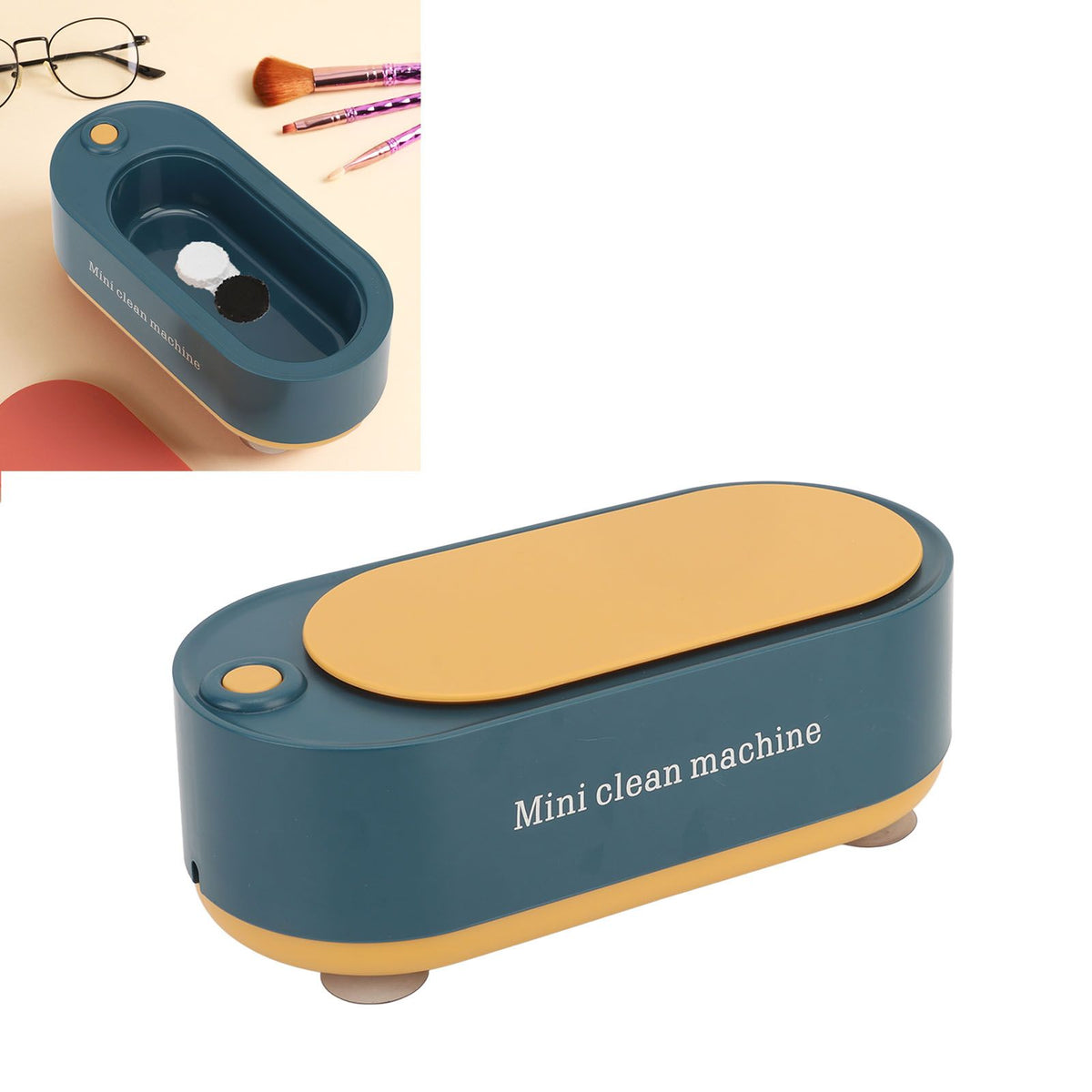Mini Ultrasound Cleaning Machine High Frequency Portable Household Ultrasound Cleaner for Rings Glasses Coins Necklaces Dark Green