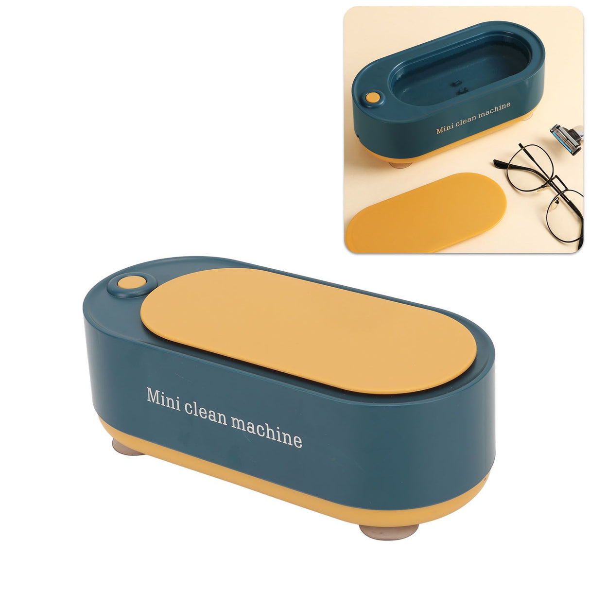 Mini Ultrasound Cleaning Machine High Frequency Portable Household Ultrasound Cleaner for Rings Glasses Coins Necklaces Dark Green
