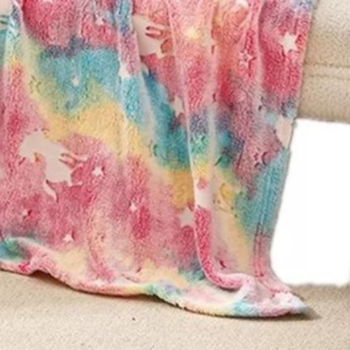 Flannel Blanket Colorful Animal Style Double Sided Luminous Flannel Blanket for Office