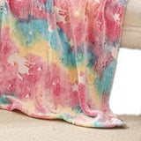 Flannel Blanket Colorful Animal Style Double Sided Luminous Flannel Blanket for Office - Low Angle