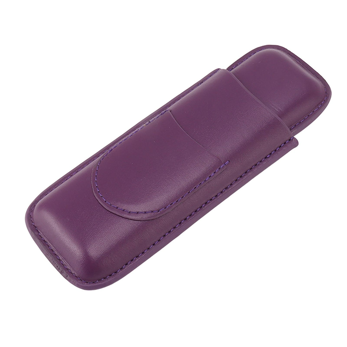 Cigar Case Elegant Vintage Hand Crafted Slim Portable 2 Fingers Cigar Holder for Travel Party Business Purple