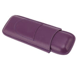Cigar Case Elegant Vintage Hand Crafted Slim Portable 2 Fingers Cigar Holder for Travel Party Business Purple