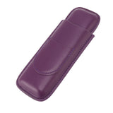Cigar Case Elegant Vintage Hand Crafted Slim Portable 2 Fingers Cigar Holder for Travel Party Business Purple
