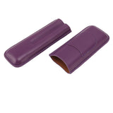 Cigar Case Elegant Vintage Hand Crafted Slim Portable 2 Fingers Cigar Holder for Travel Party Business Purple