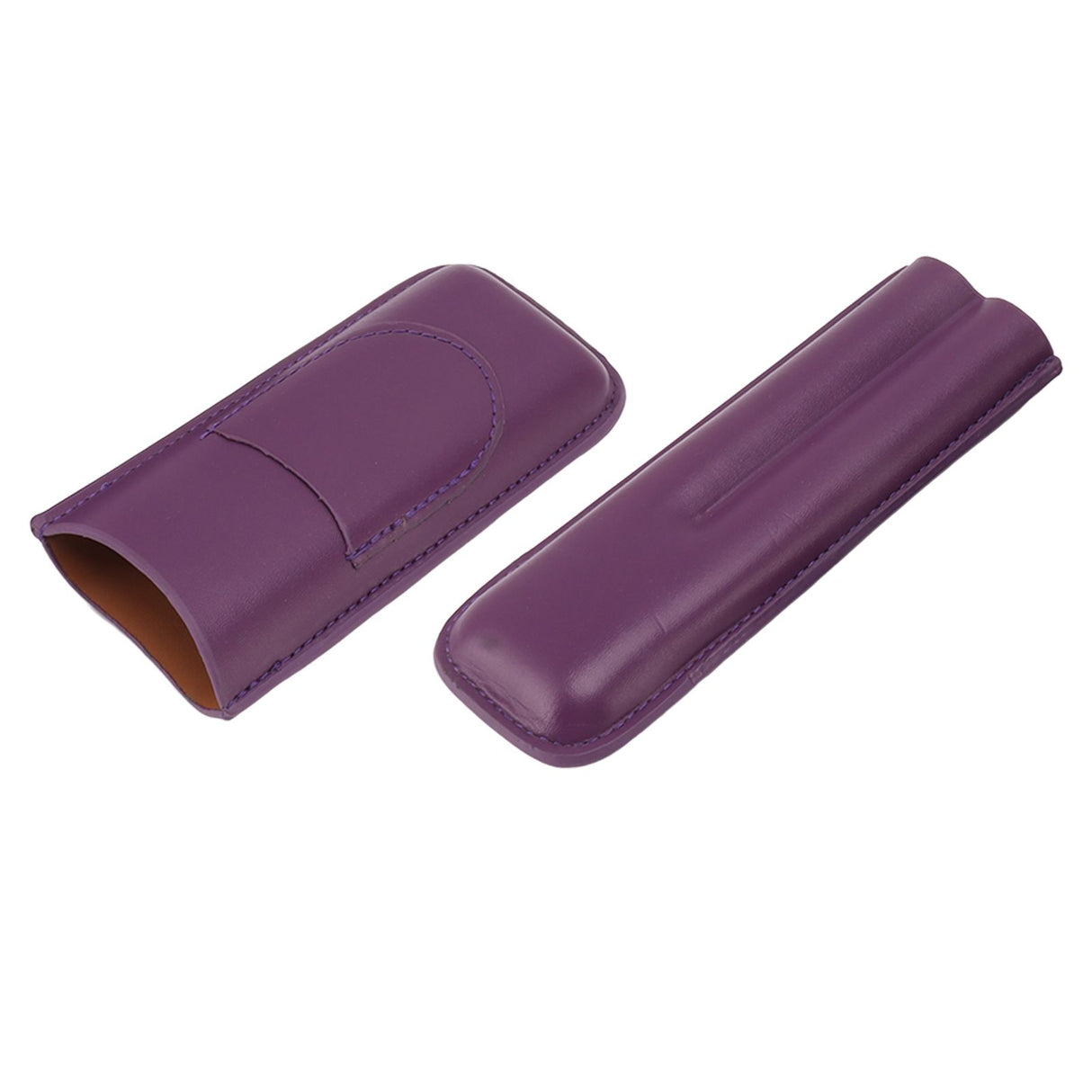 Cigar Case Elegant Vintage Hand Crafted Slim Portable 2 Fingers Cigar Holder for Travel Party Business Purple