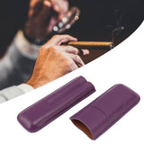 Cigar Case Elegant Vintage Hand Crafted Slim Portable 2 Fingers Cigar Holder for Travel Party Business Purple - Extra Image