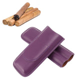 Cigar Case Elegant Vintage Hand Crafted Slim Portable 2 Fingers Cigar Holder for Travel Party Business Purple - Extra Image