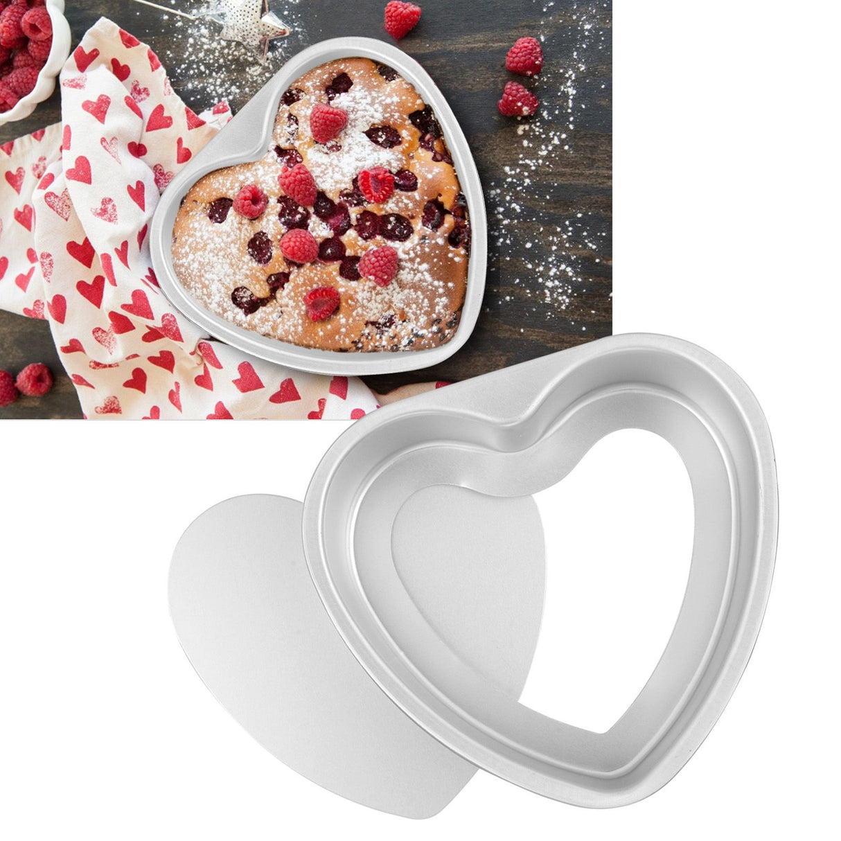 Heart Shape Cake Pan Aluminium Alloy DIY Cake Mold Baking Cheese Bread Tray Kitchen Tools