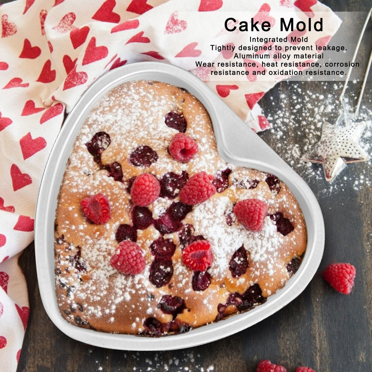 Heart Shape Cake Pan Aluminium Alloy DIY Cake Mold Baking Cheese Bread Tray Kitchen Tools
