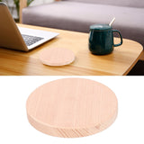 Round Wood Coaster Placemat Round Heat Resistant Drink Mat Cup Pad for Home KitchenWood Color - Extra Image
